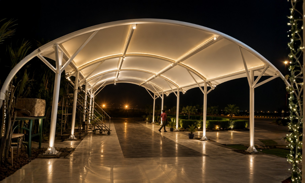 Tensile shed structure